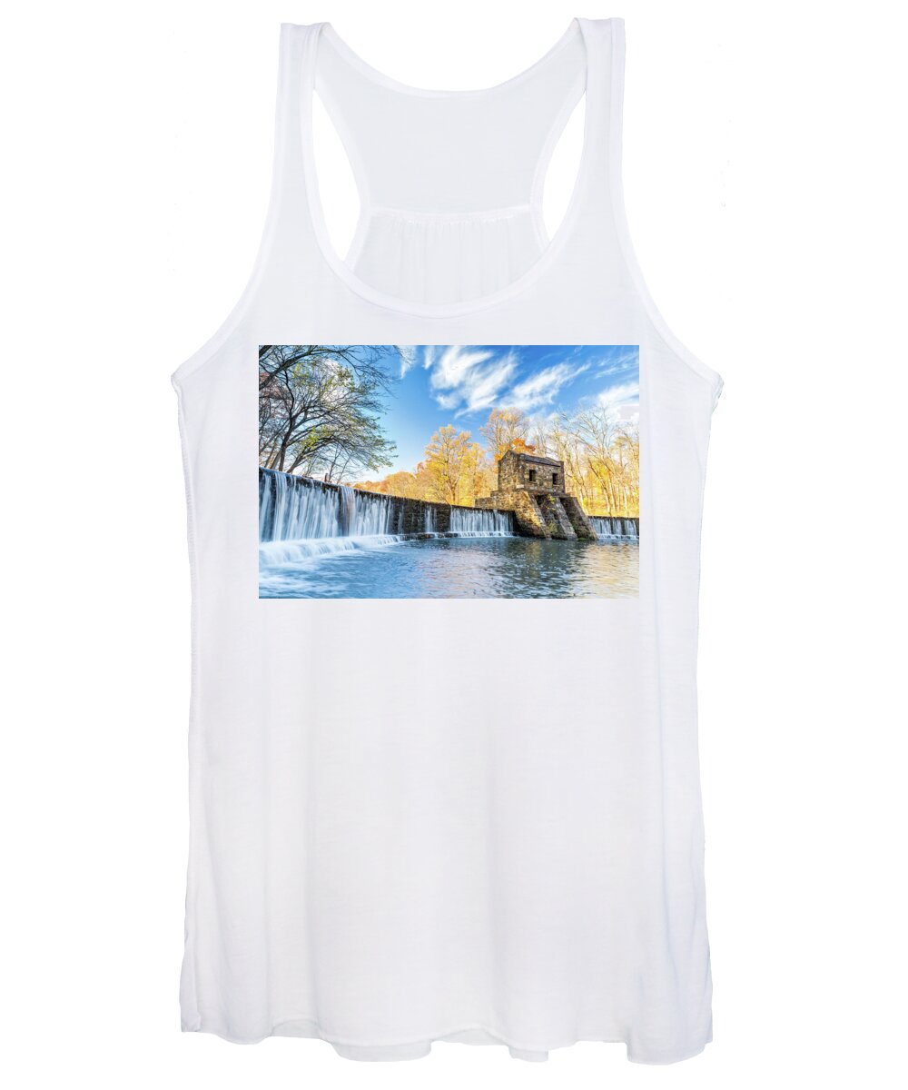 Afternoon Women's Tank Top featuring the photograph Speedwell dam waterfall by Mihai Andritoiu
