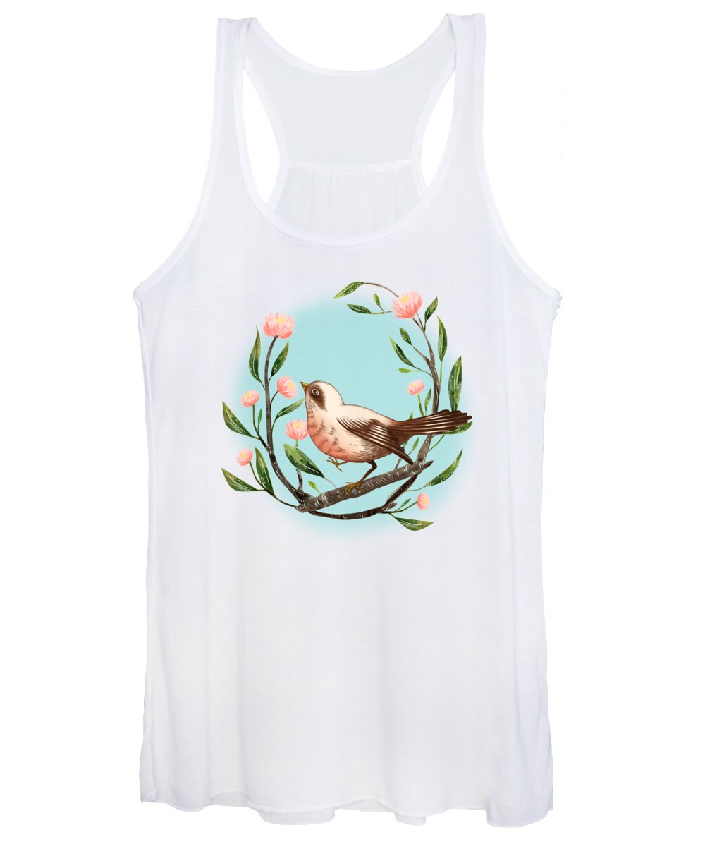 Painting Women's Tank Top featuring the painting Spring Is Forever In My Heart Art Print by Little Bunny Sunshine