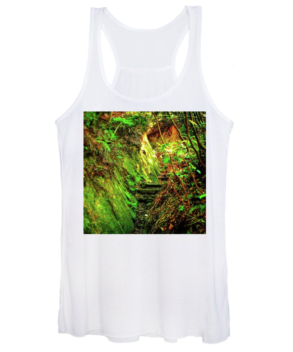 Mountain Women's Tank Top featuring the photograph Stairs in the mountains by Ippei Uchida