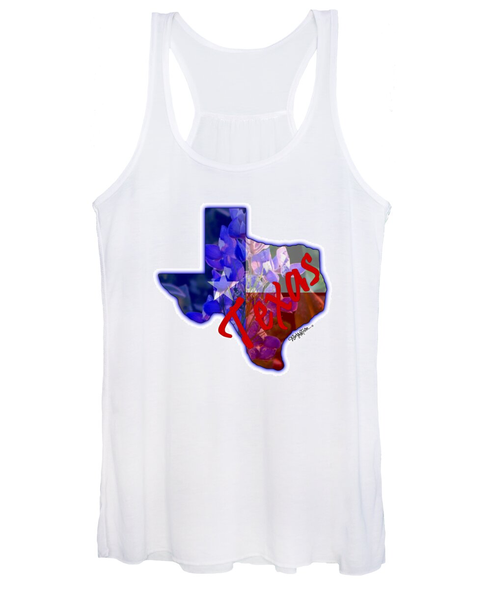 Texas Women's Tank Top featuring the photograph State of Texas by Barbara Tristan