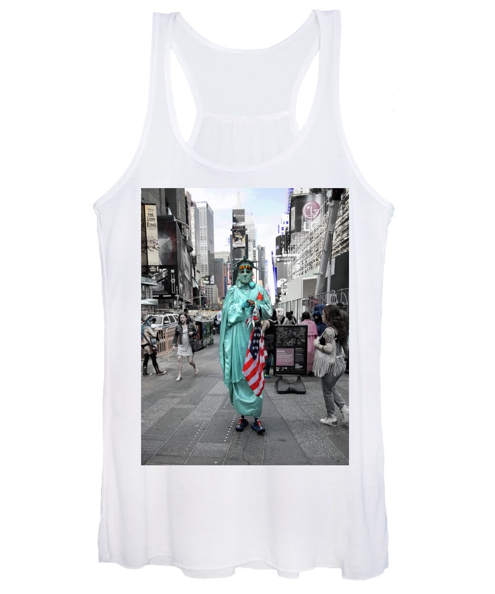 Statue Of Liberty Women's Tank Top featuring the photograph Statue Of Liberty guy by Jackson Pearson