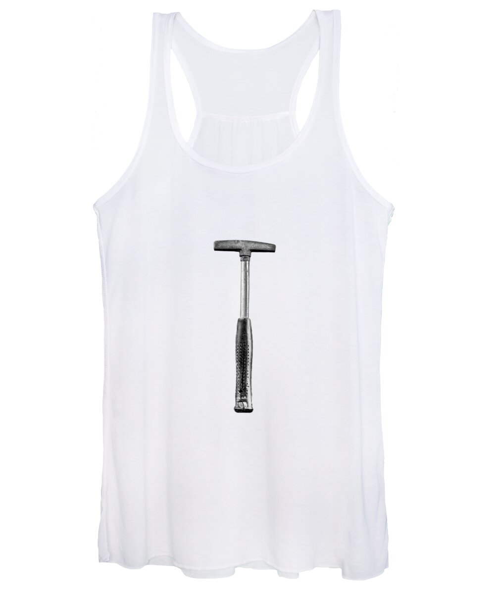 Art Women's Tank Top featuring the photograph Steel Tack Hammer II on Plywood 74 in BW by YoPedro