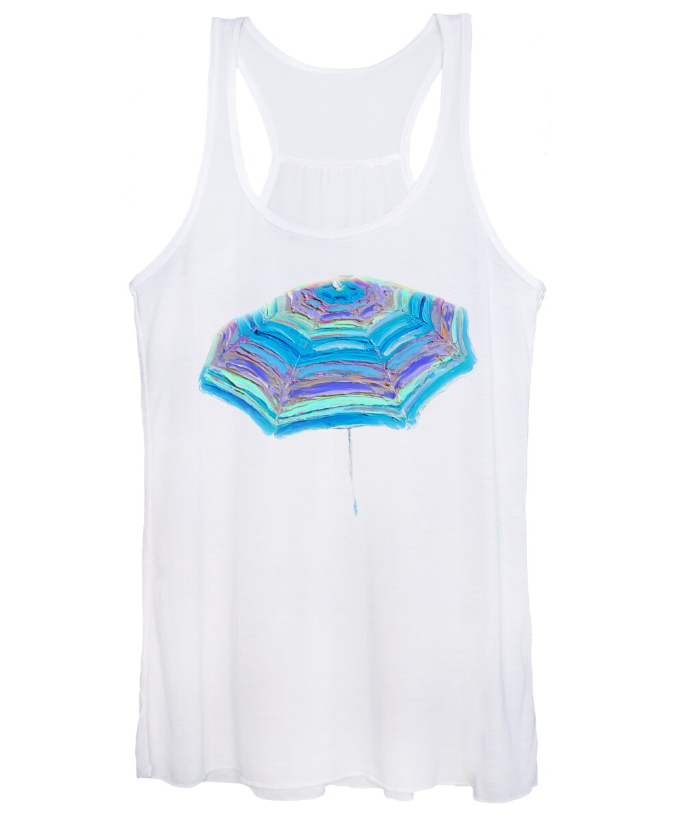 Umbrella Women's Tank Top featuring the painting Striped Umbrella by Jan Matson