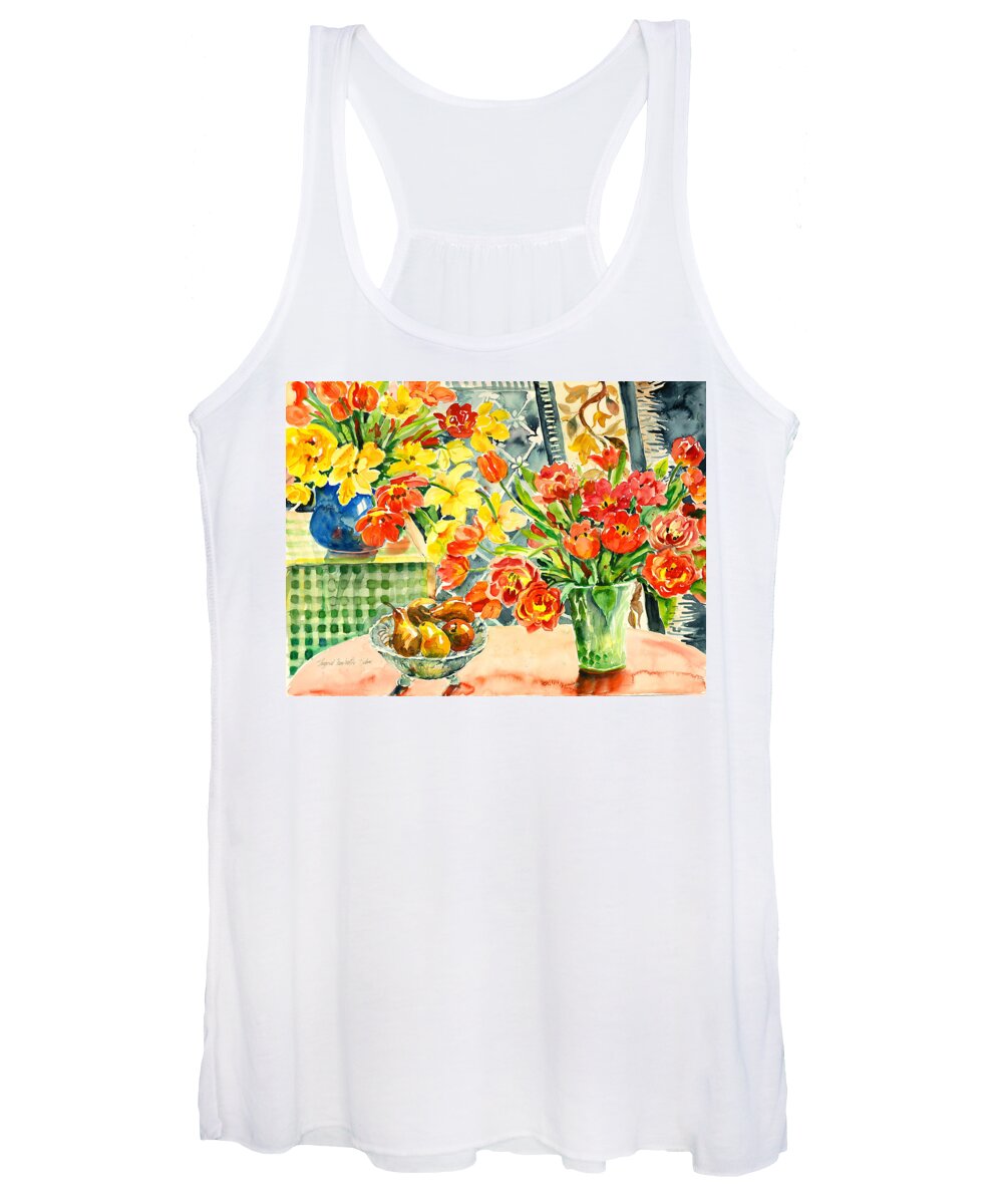 Watercolor Women's Tank Top featuring the painting Studio Still Life by Ingrid Dohm