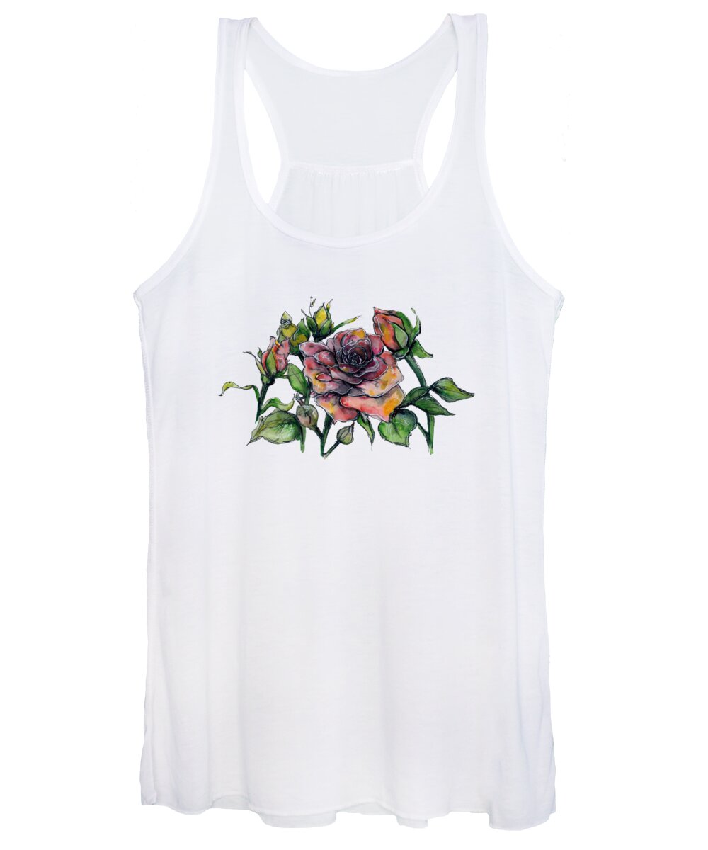 Roses Women's Tank Top featuring the painting Stylized Roses by Lauren Heller