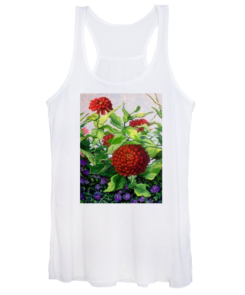 Flowers. Floral Women's Tank Top featuring the painting Summer Flowers 3 by Jeanette Jarmon