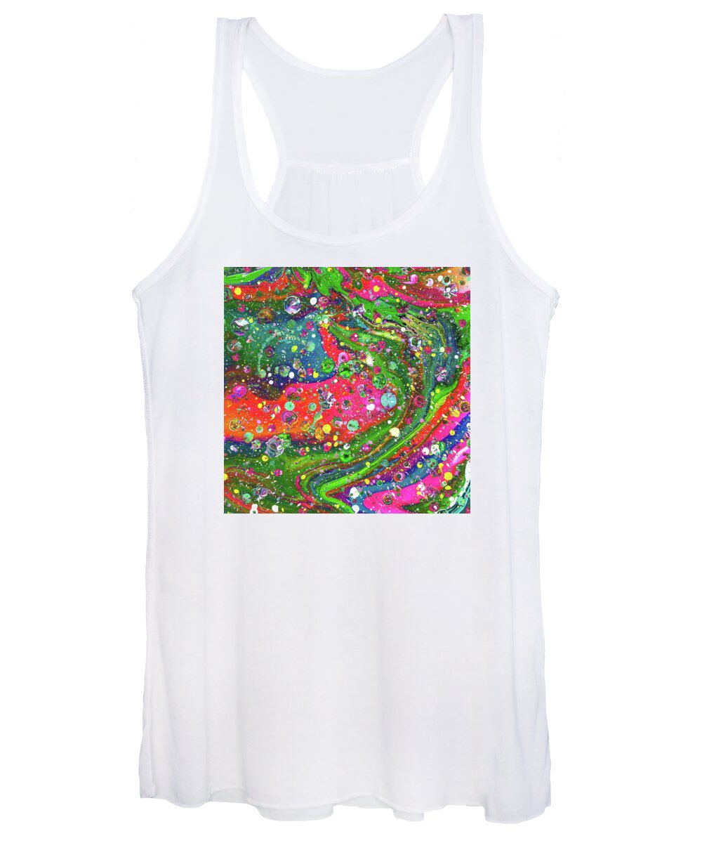 Abstract Women's Tank Top featuring the mixed media Sunday Morning by Meghan Elizabeth