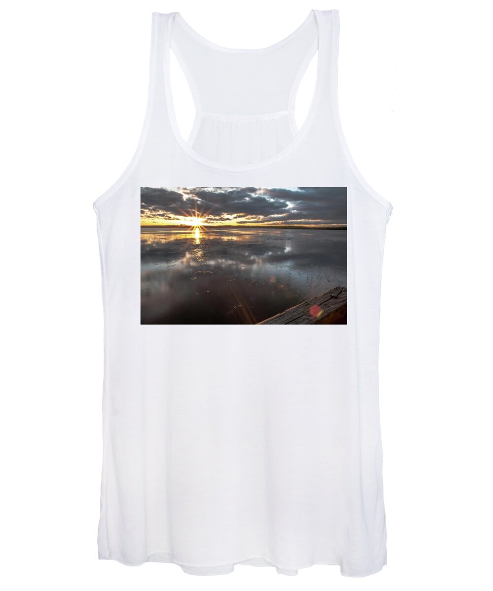 Sunset Women's Tank Top featuring the photograph Sunset at Back Bay 3 by Larkin's Balcony Photography