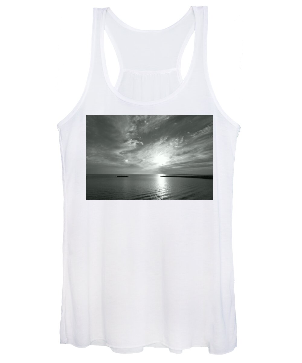 Landscape Women's Tank Top featuring the photograph Sunset Calm and Ripples by Allan Van Gasbeck