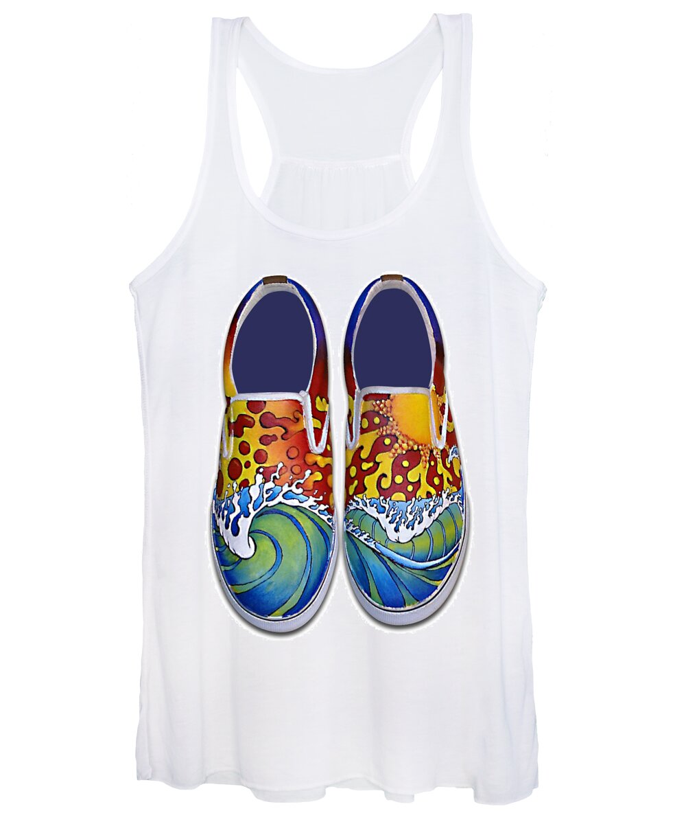 Shoes Women's Tank Top featuring the painting Surf's Up by Adam Johnson