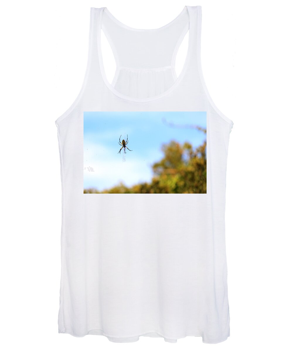 Arachnid Women's Tank Top featuring the photograph Suspended Spider by Travis Rogers