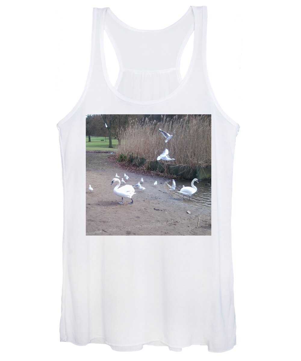 Swan Women's Tank Top featuring the photograph Swans 4 by Julia Woodman
