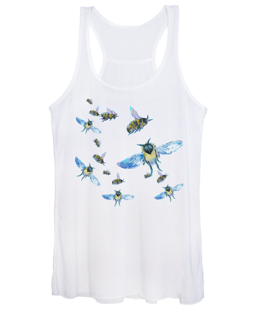 Bees Women's Tank Top featuring the painting T-Shirt with bees design by Jan Matson