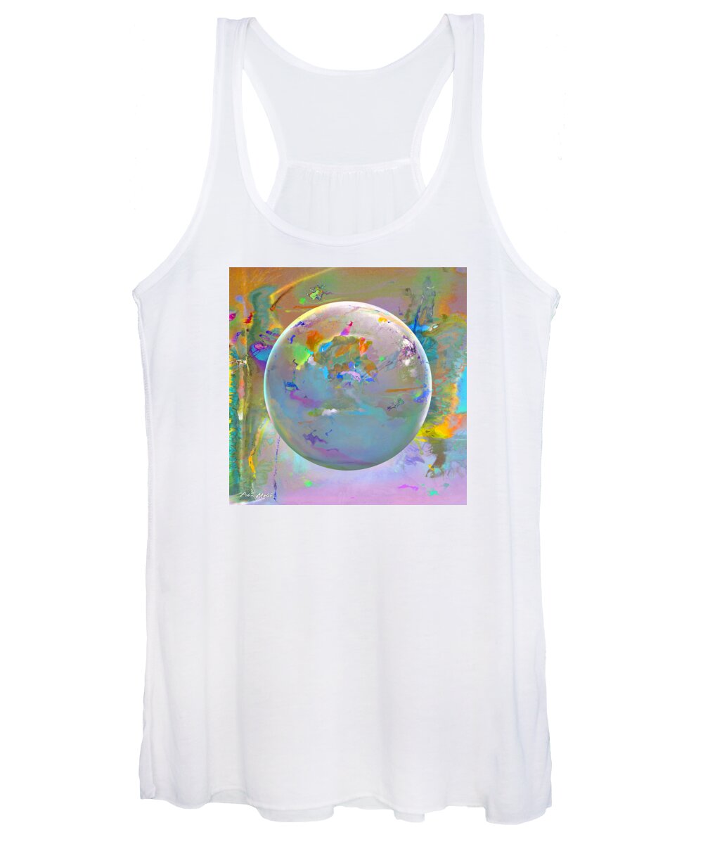 Abstract Women's Tank Top featuring the digital art Tango with Light by Robin Moline