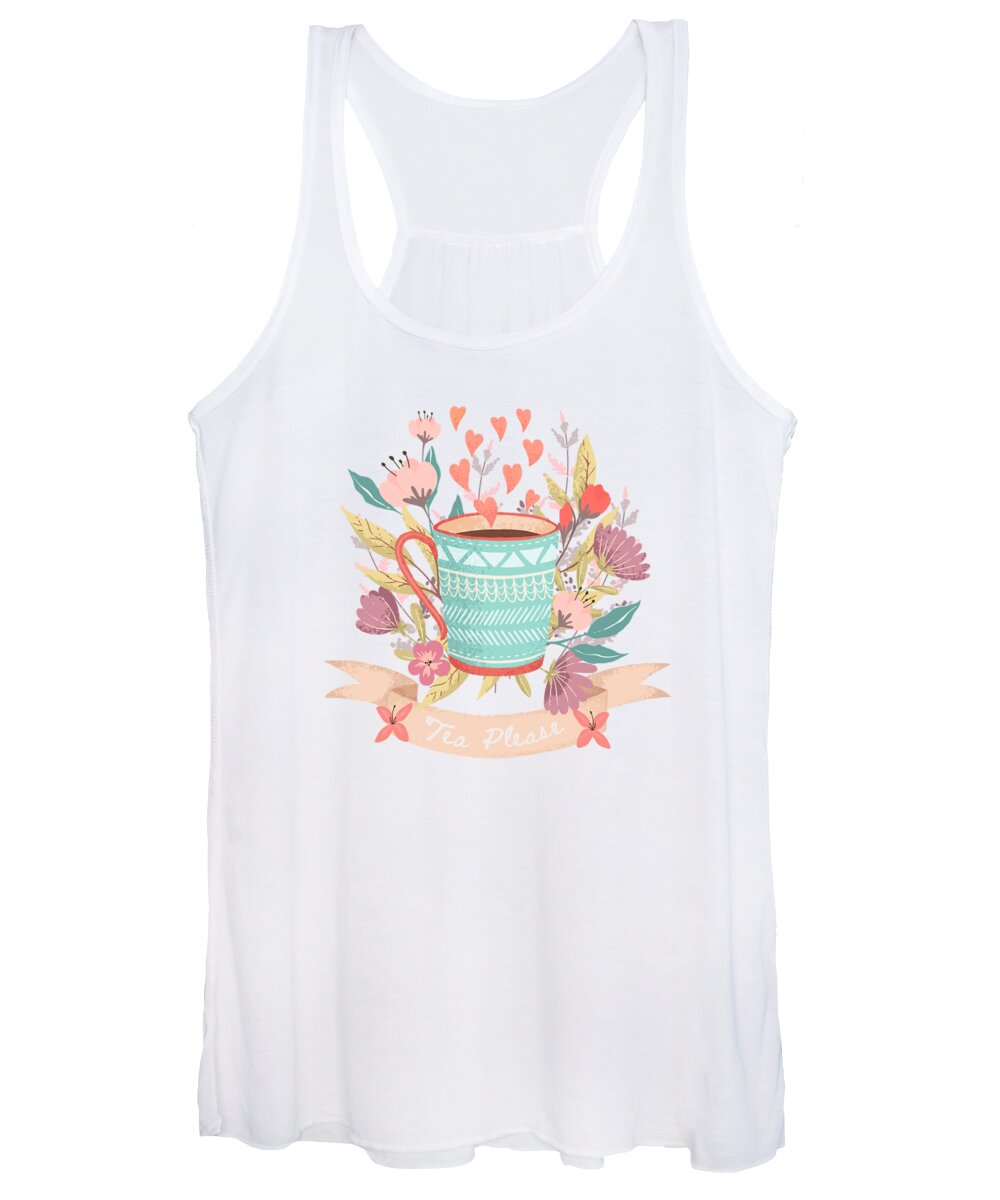 Come Women's Tank Top featuring the painting Tea Please, A Cup Of Tea Would Be Ever So Lovely by Little Bunny Sunshine