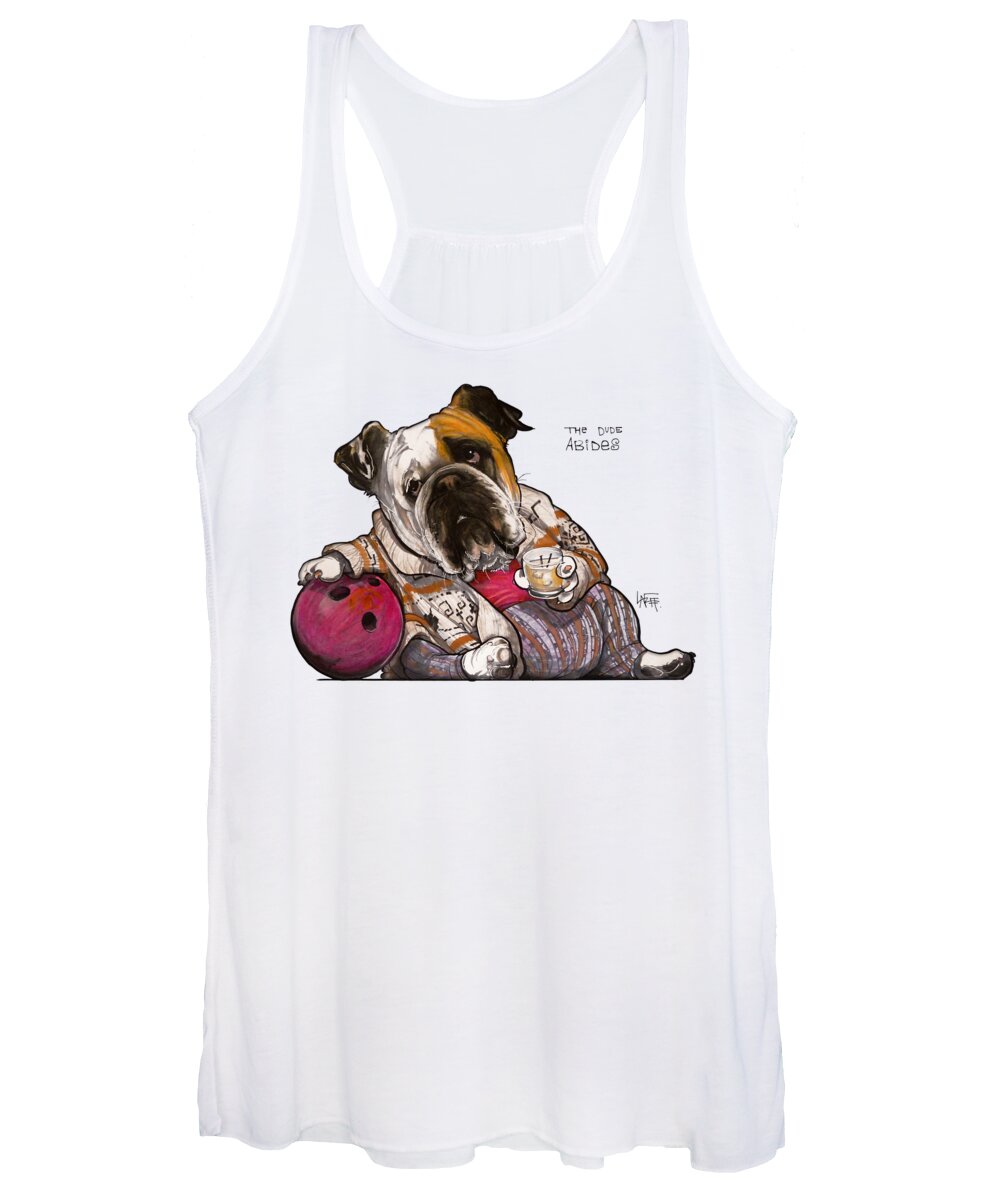 Pet Portrait Women's Tank Top featuring the drawing The Dude Abides by John LaFree