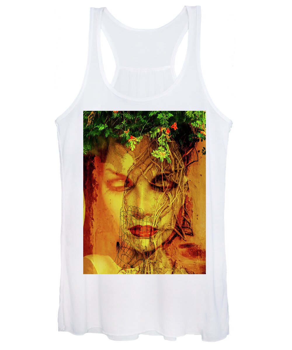 Face Women's Tank Top featuring the photograph The face and the tree by Gabi Hampe