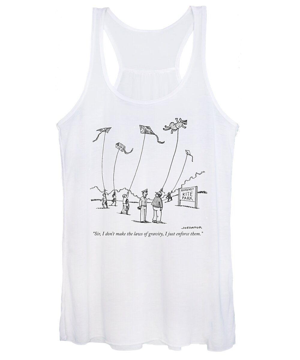 Sir Women's Tank Top featuring the drawing The laws of Gravity by Joe Dator