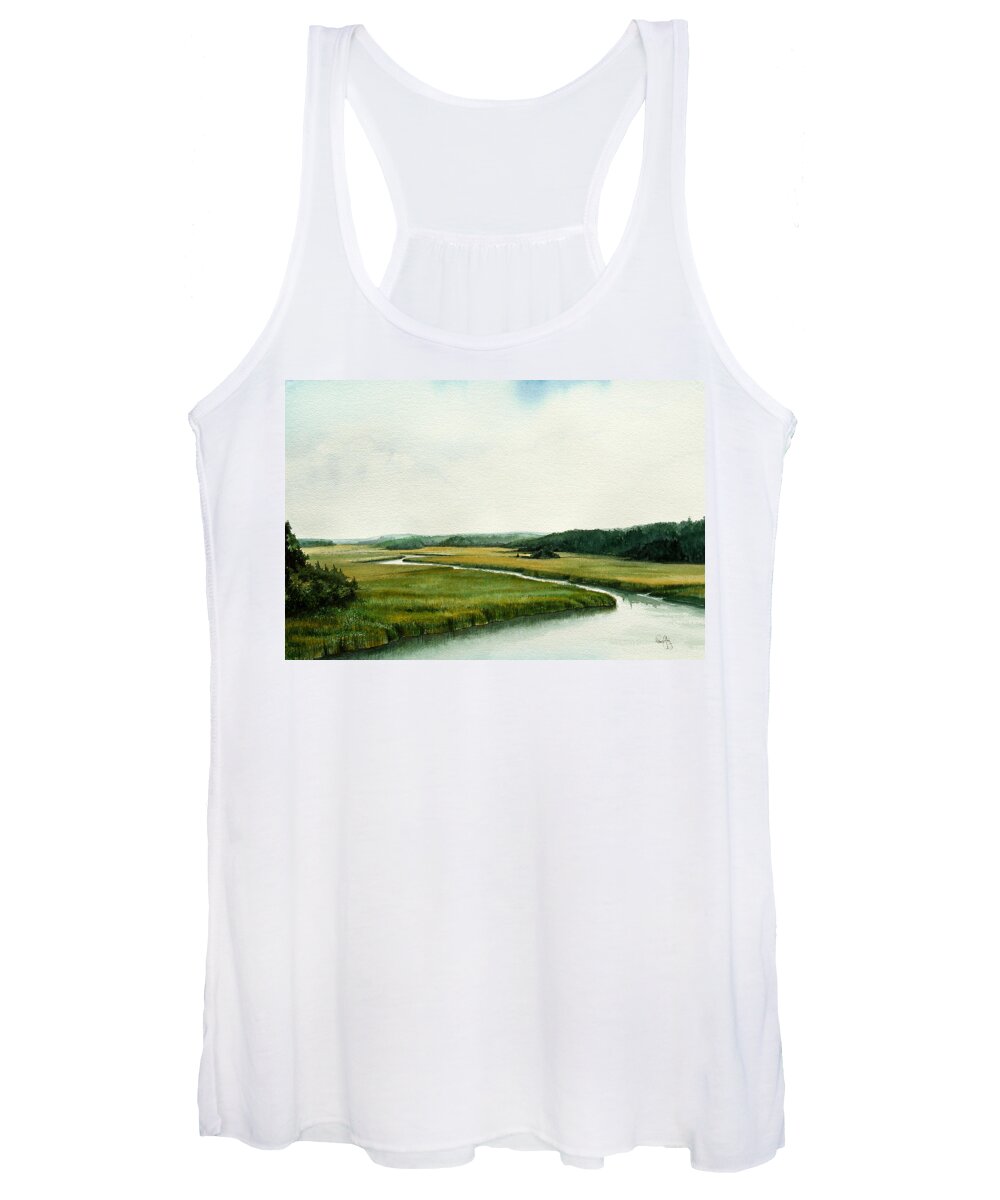 Norwell Women's Tank Top featuring the painting The North River by Paul Gaj