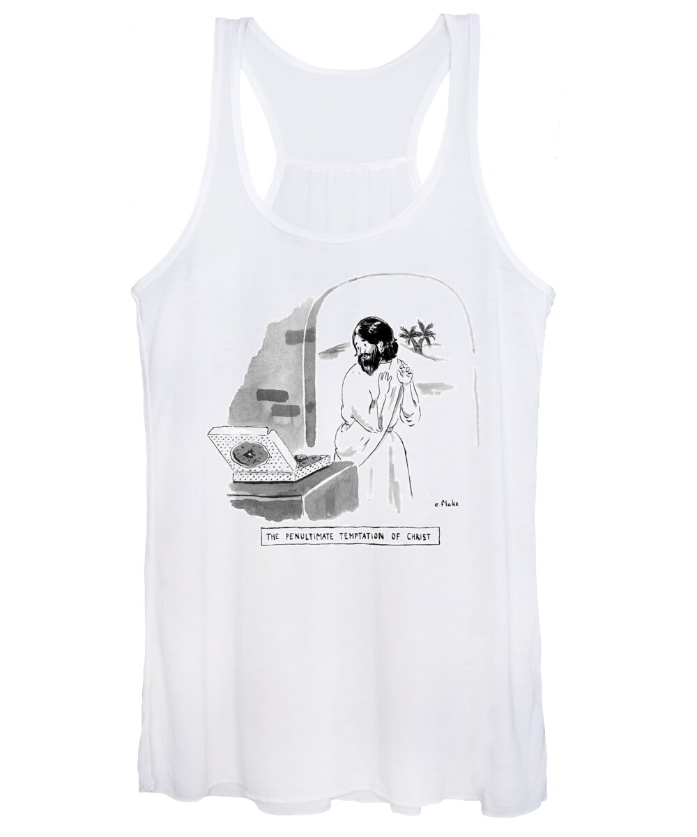 The Penultimate Temptation Of Christ Women's Tank Top featuring the drawing The Penultimate Temptation of Christ by Emily Flake