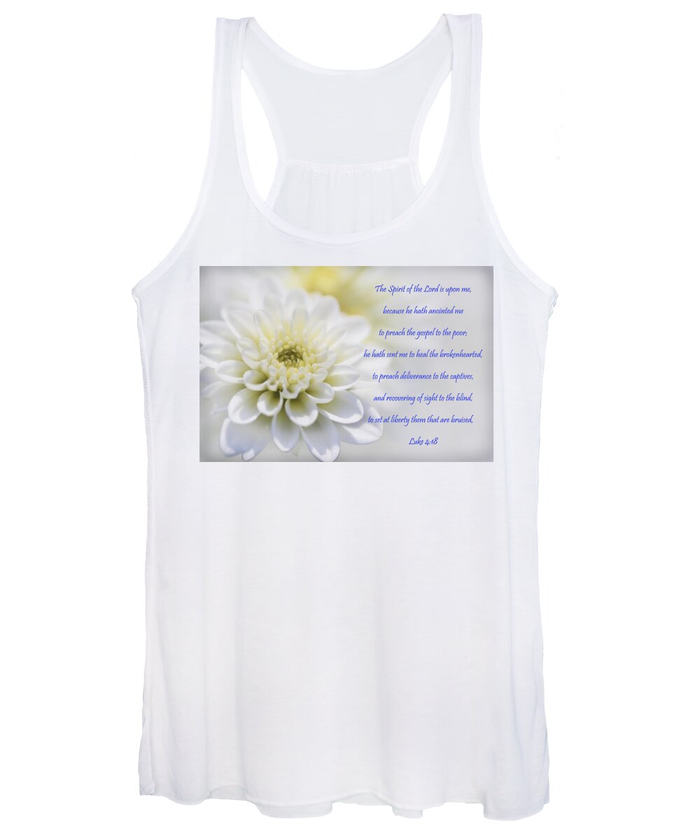 The Women's Tank Top featuring the photograph The Spirit Of The Lord Is Upon Me by Kathy Clark