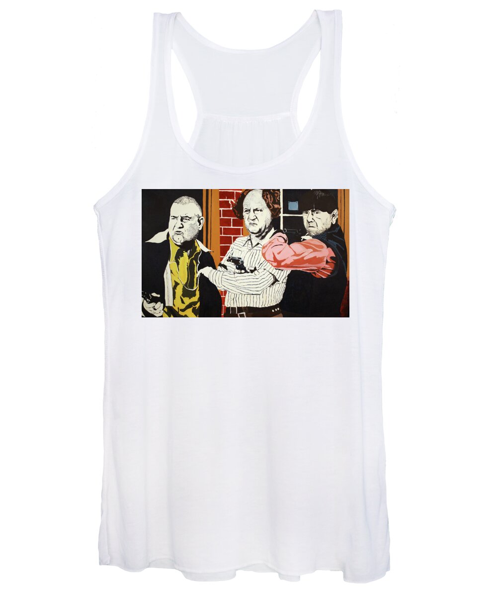 The Three Stooges Women's Tank Top featuring the painting The Three Stooges by Thomas Blood