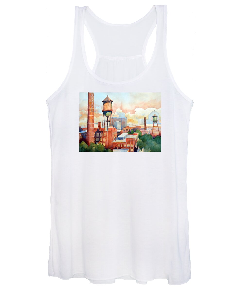Watercolor Women's Tank Top featuring the painting The Vintage Towers by Mick Williams