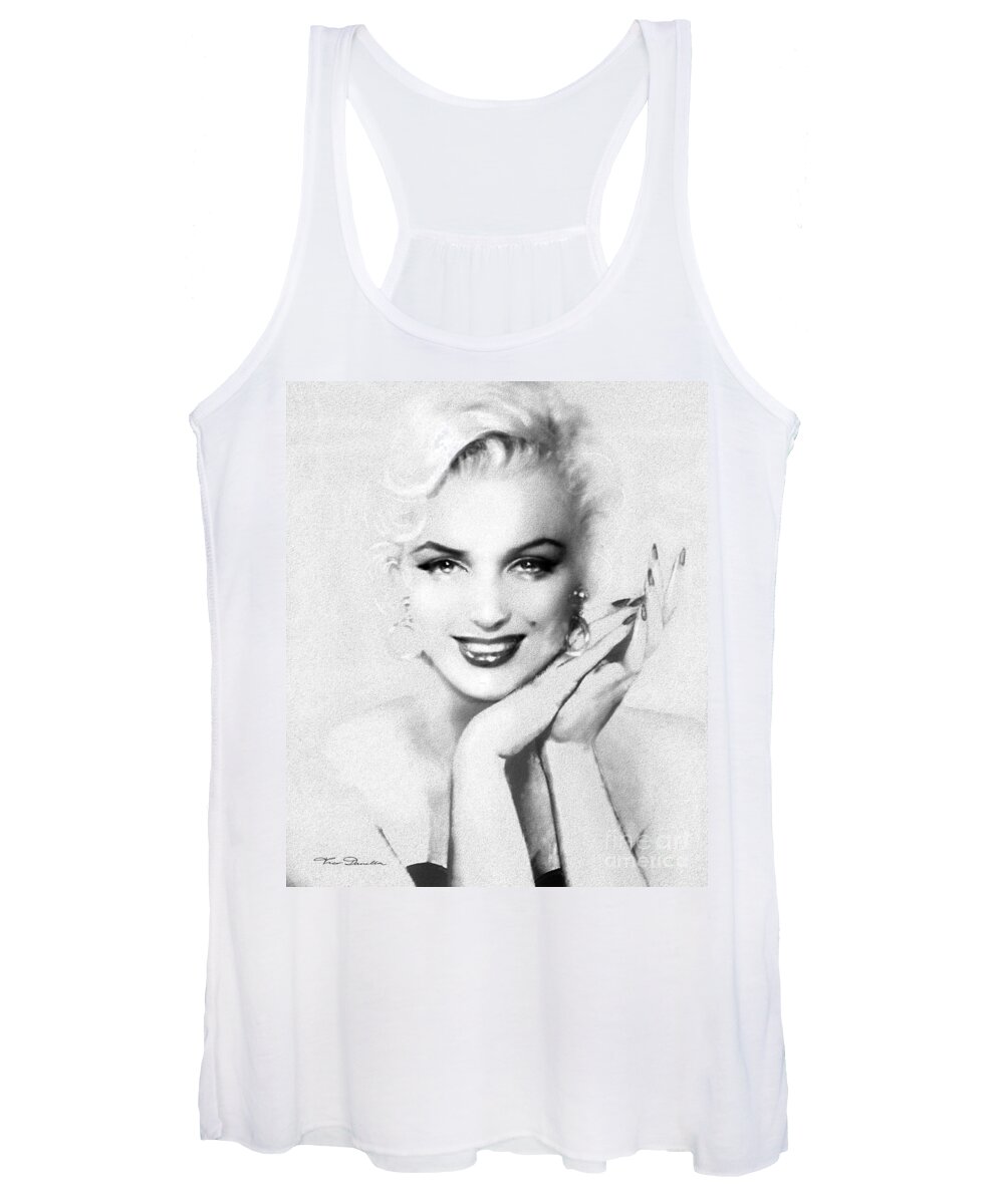 Marilyn Women's Tank Top featuring the painting Theo's Marilyn 133 bw by Theo Danella