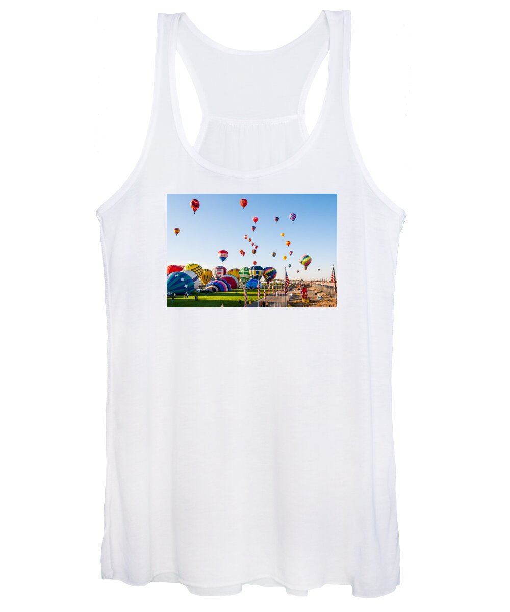 Hot Air Balloons Women's Tank Top featuring the photograph They all go by Charles McCleanon