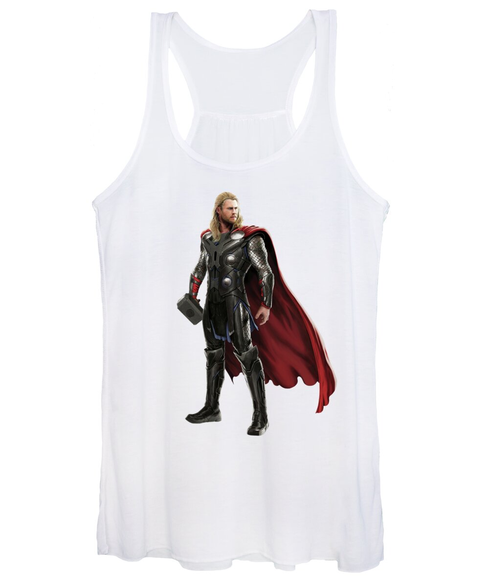 Thor Women's Tank Top featuring the mixed media Thor Splash Super Hero Series by Movie Poster Prints