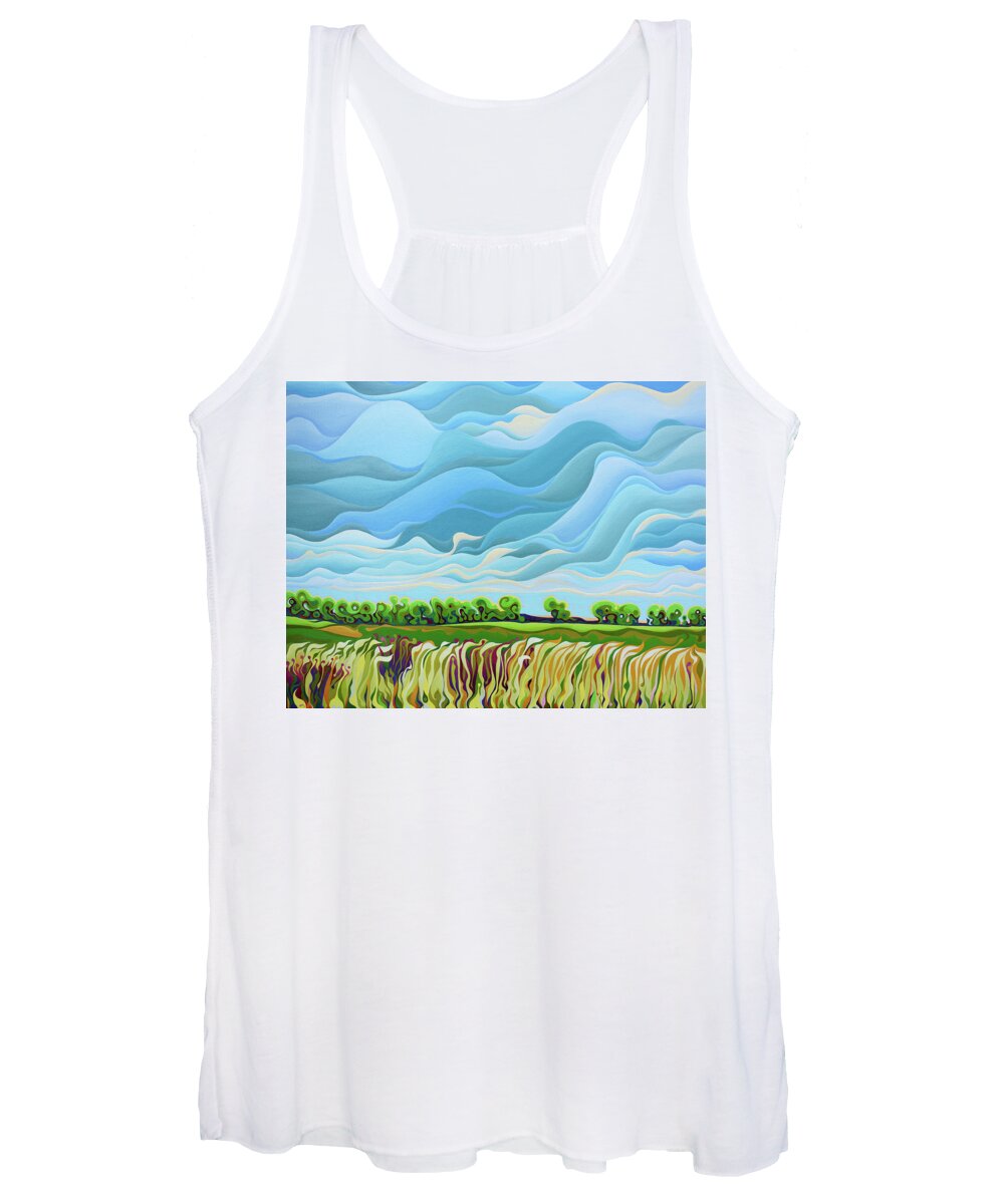 Landscape Women's Tank Top featuring the painting Thunder Sky by Amy Ferrari