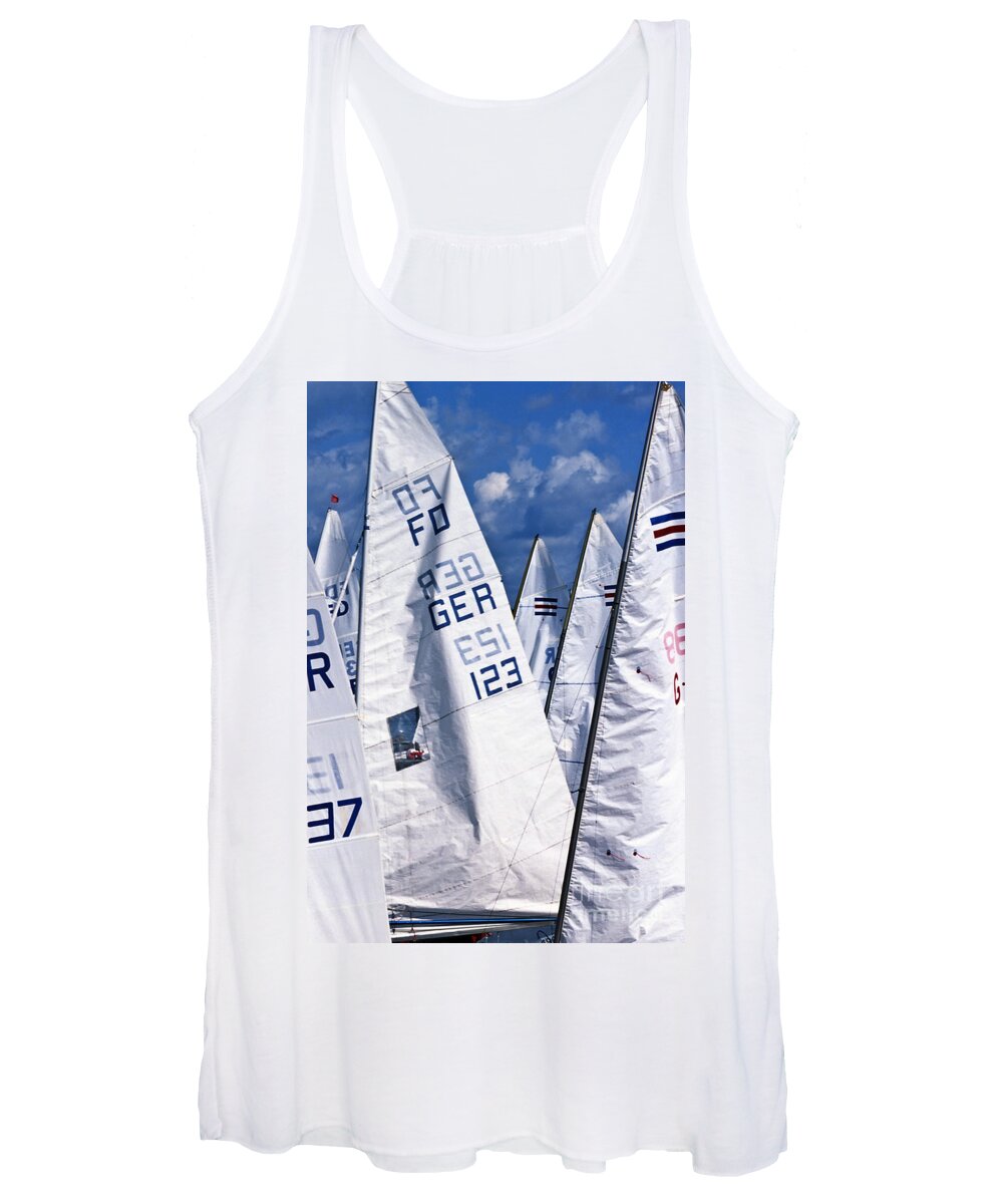 Sailboat Women's Tank Top featuring the photograph To Sea - To Sea by Heiko Koehrer-Wagner