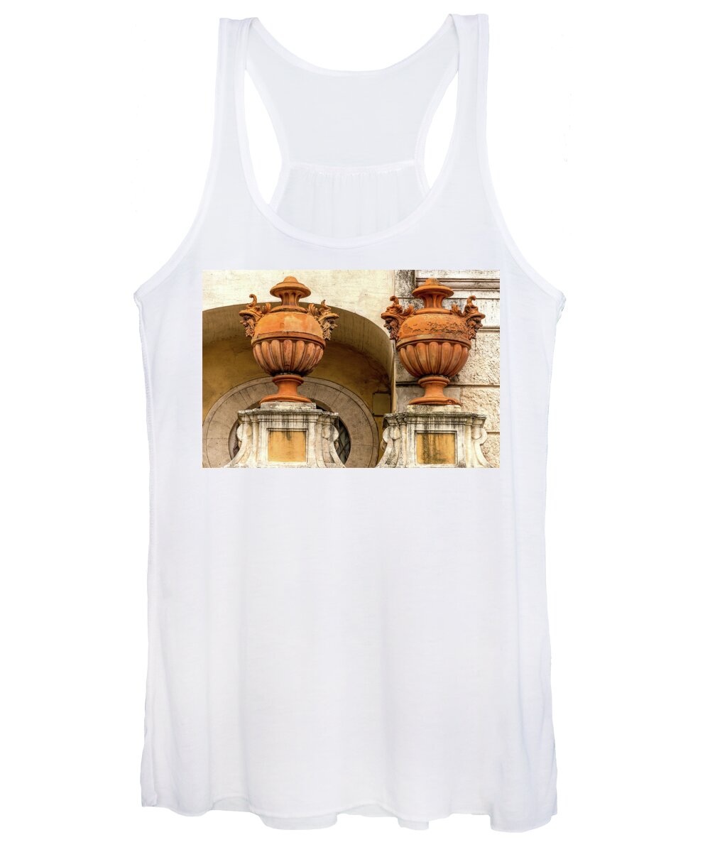 To Urns Rome Italy Women's Tank Top featuring the photograph Two Urns Rome Italy by Xavier Cardell