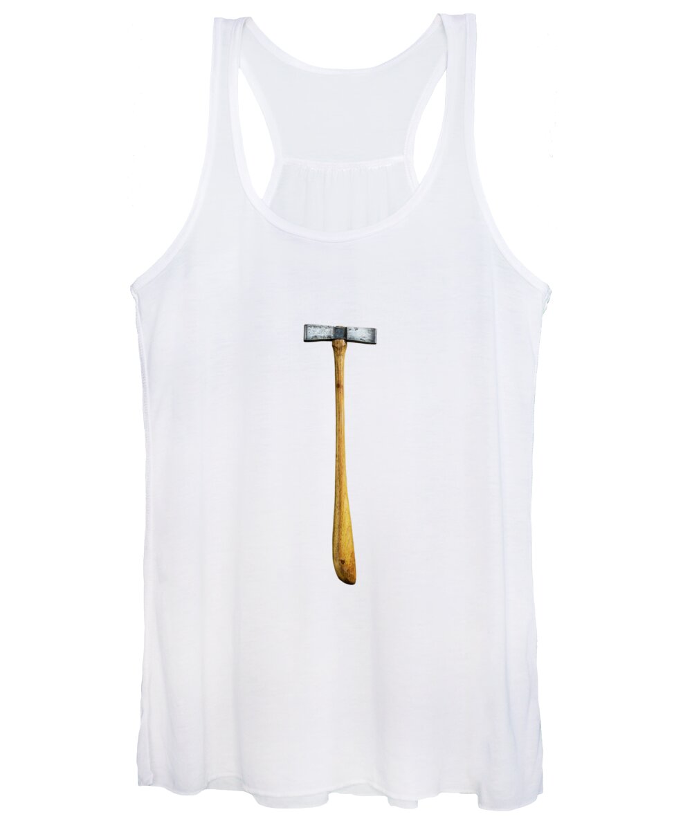 Art Women's Tank Top featuring the photograph Tools On Wood 19 on BW by YoPedro