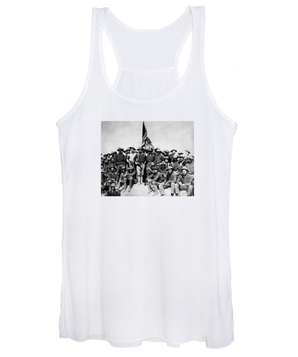 Teddy Roosevelt Women's Tank Top featuring the photograph Teddy Roosevelt and The Rough Riders by War Is Hell Store