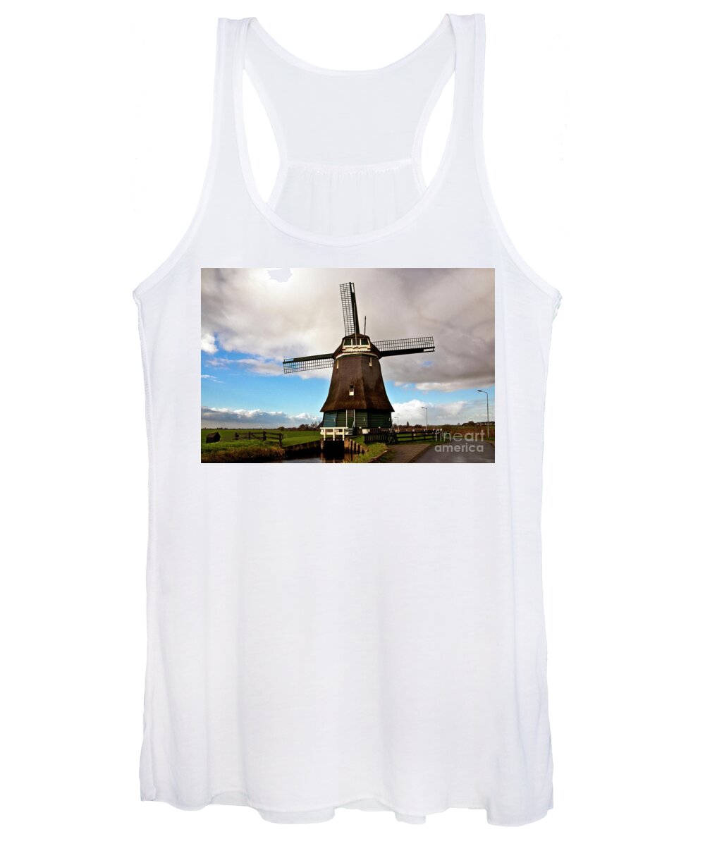 Traditional Dutch Windmill Women's Tank Top featuring the photograph Traditional Dutch Windmill near Volendam by Silva Wischeropp