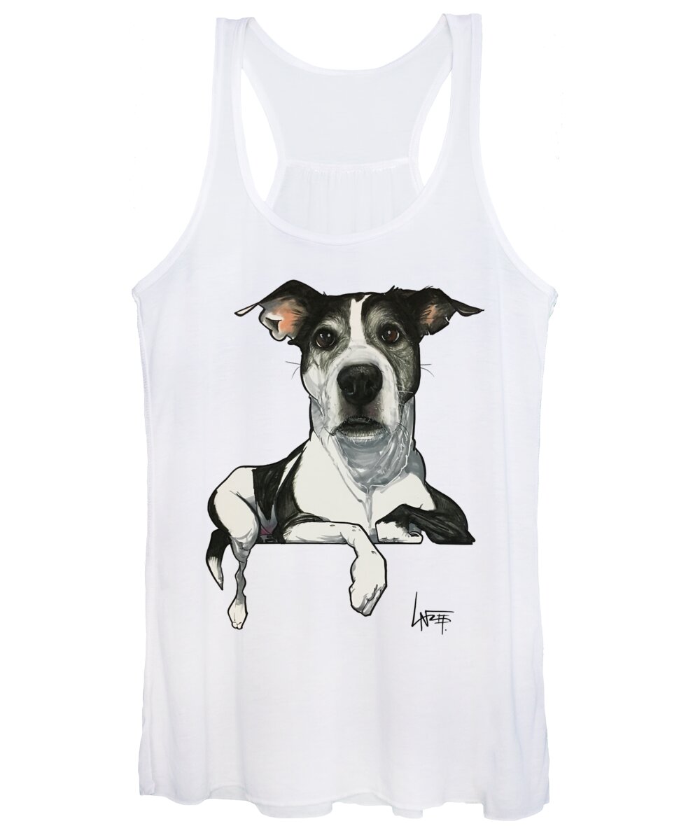 Pet Portrait Women's Tank Top featuring the drawing Trafton 3369 by Canine Caricatures By John LaFree