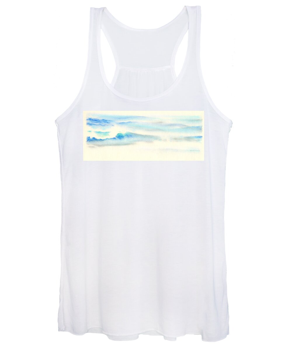 Seascape Women's Tank Top featuring the painting Tranquil Sea by Scott Kirkman