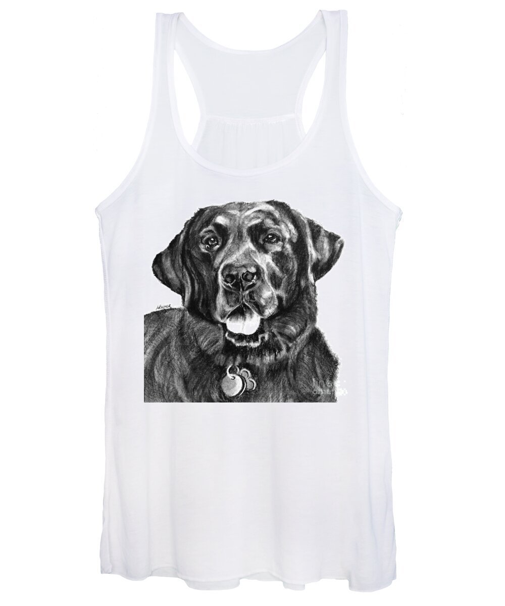 Lab Women's Tank Top featuring the painting Treasured Lab by Susan A Becker