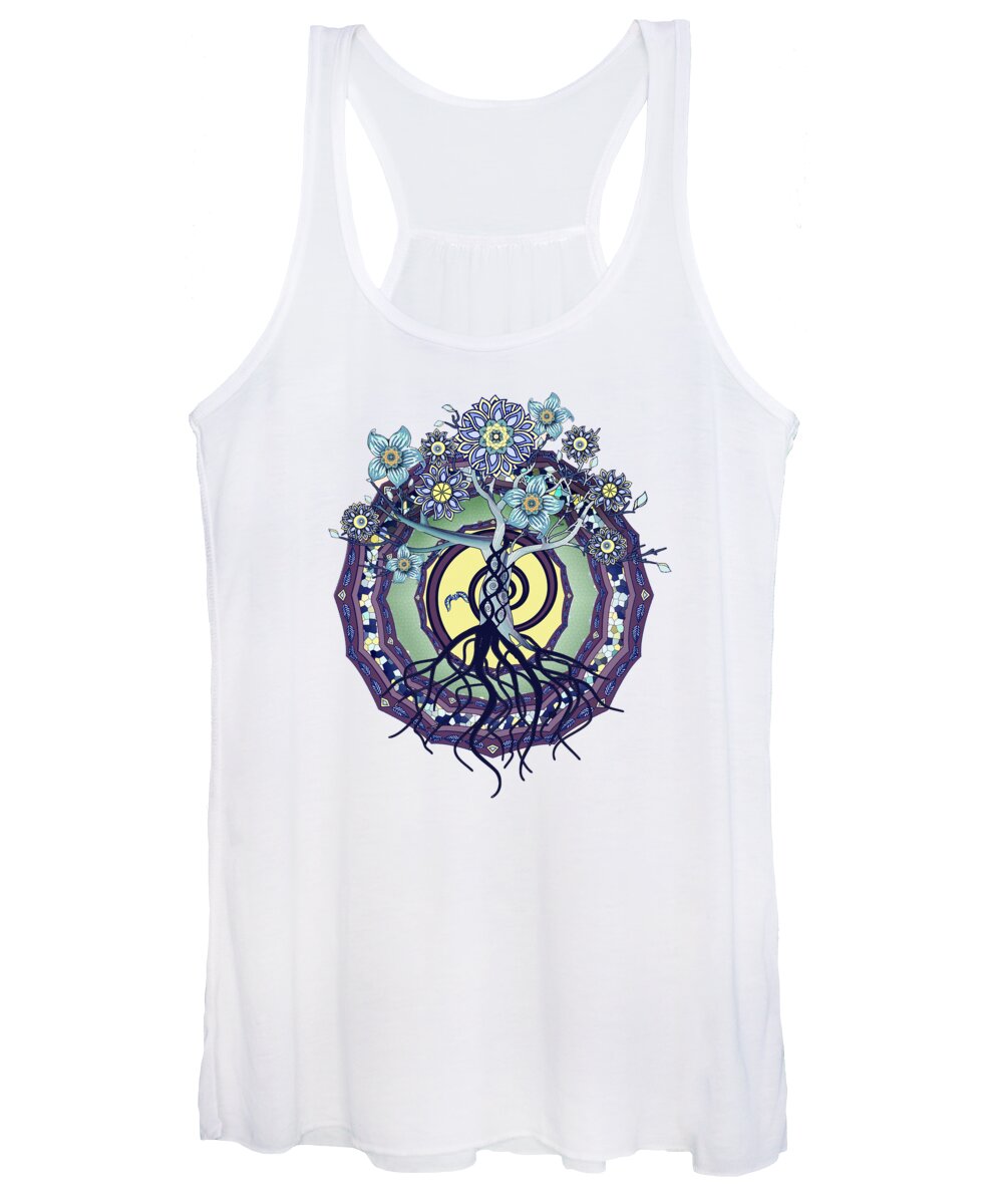 Abstract Women's Tank Top featuring the digital art Tree of Enlightenment Abstract by Deborah Smith