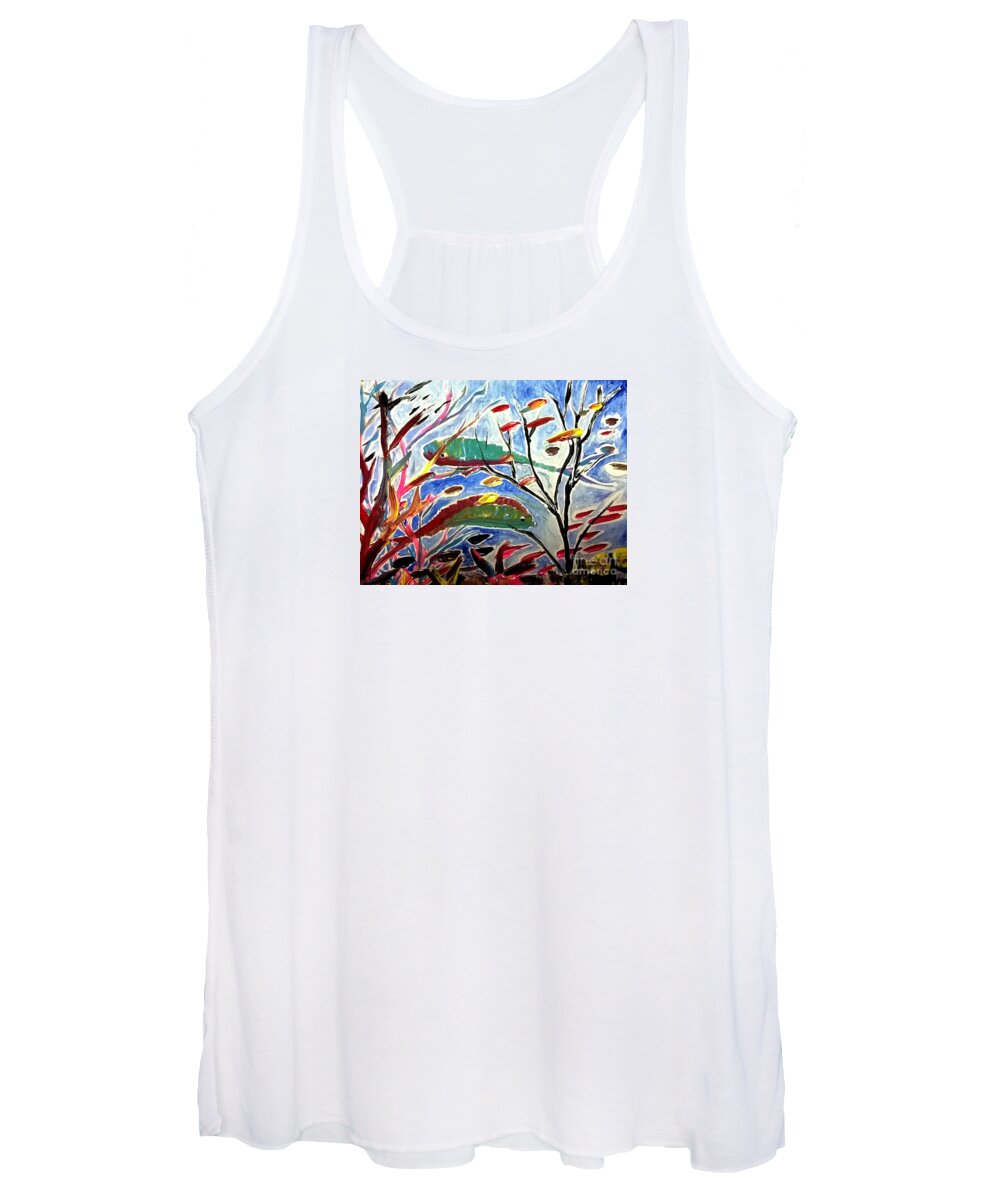Tropical Beach Fish Ocean Sea Women's Tank Top featuring the painting Tropical Dream by James and Donna Daugherty