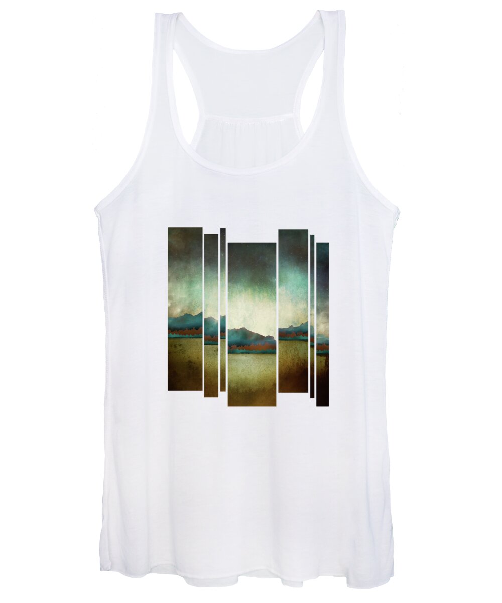 Turquoise Women's Tank Top featuring the digital art Turquoise Mountain by Katherine Smit