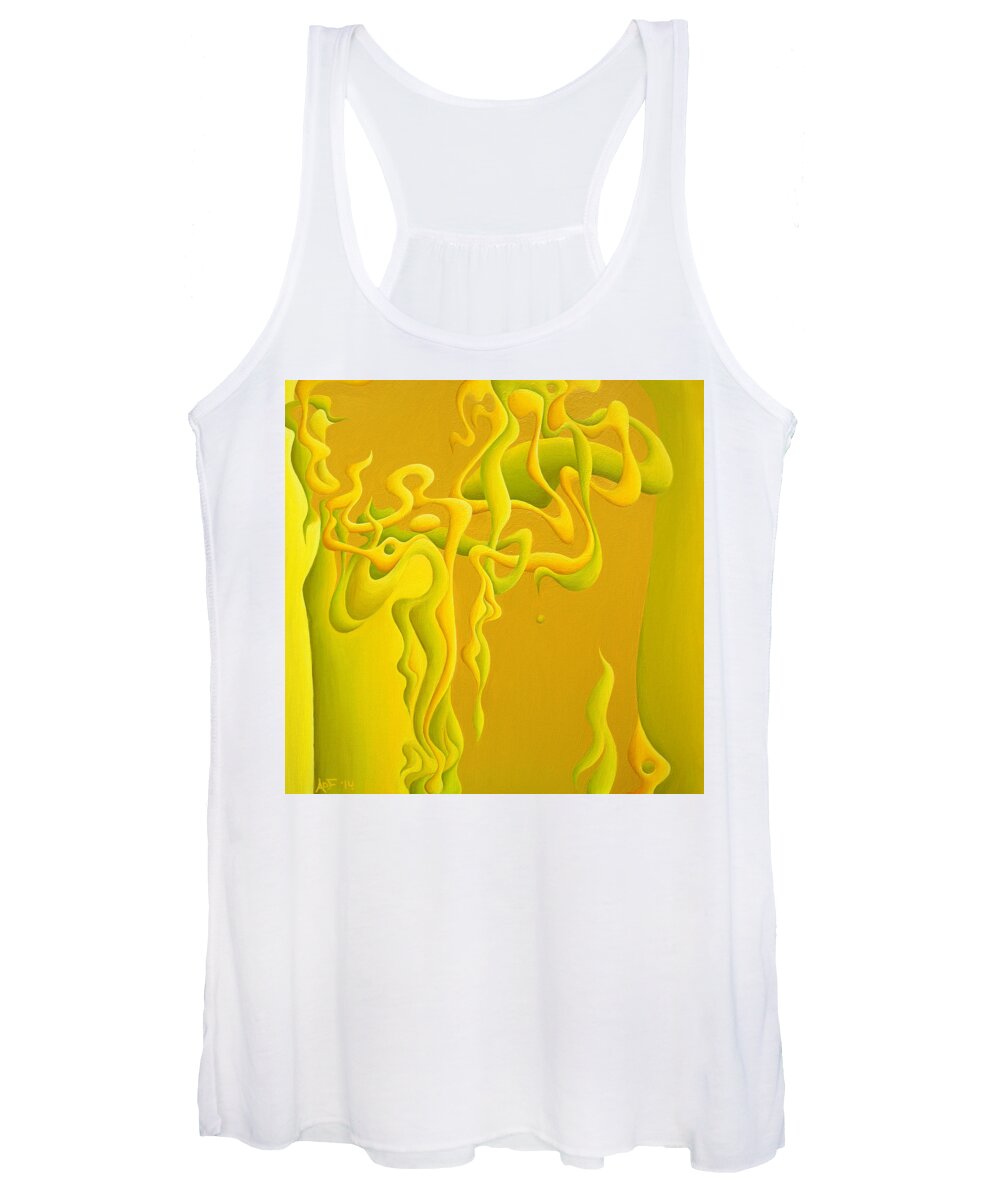 Yellow Women's Tank Top featuring the painting UnBridaled Innocence by Amy Ferrari
