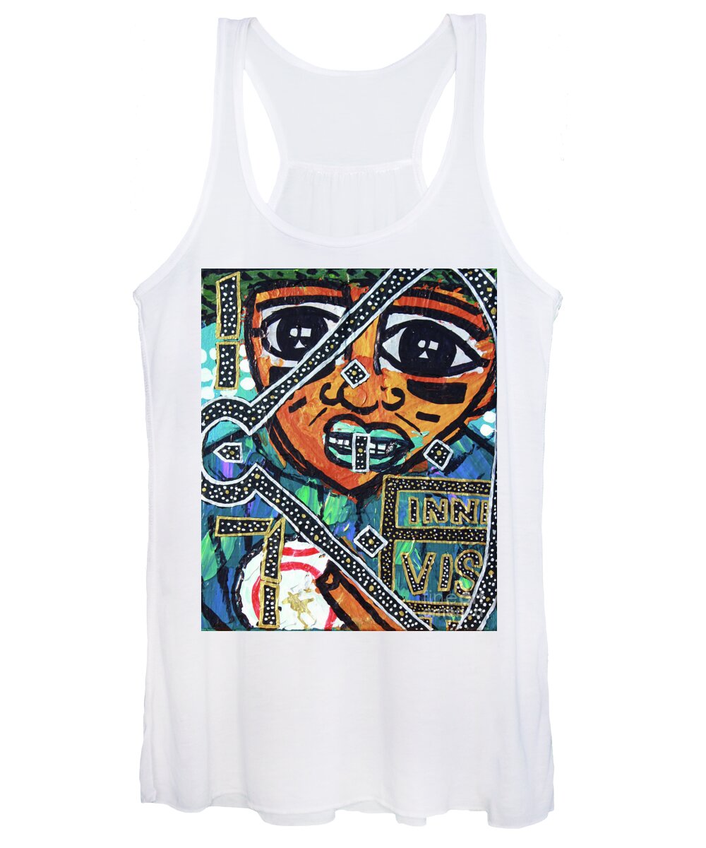  Women's Tank Top featuring the painting Under The Lights by Odalo Wasikhongo