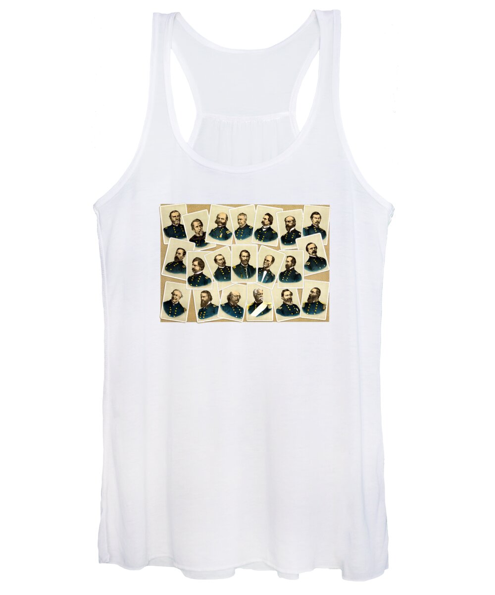 Civil War Women's Tank Top featuring the painting Union Commanders of The Civil War by War Is Hell Store