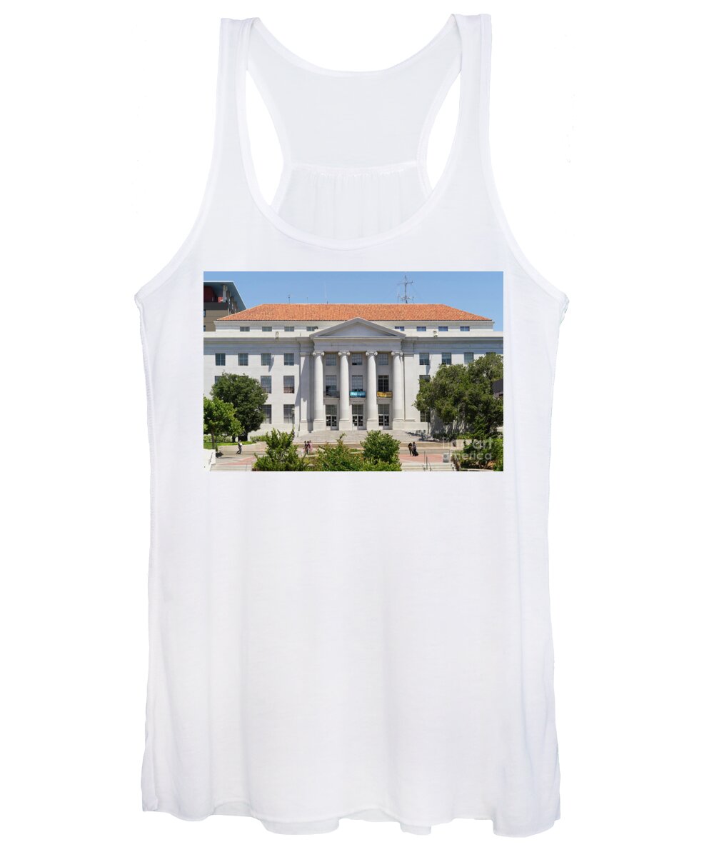 Wingsdomain Women's Tank Top featuring the photograph University of California Berkeley Historic Sproul Hall at Sproul Plaza DSC4088 by Wingsdomain Art and Photography