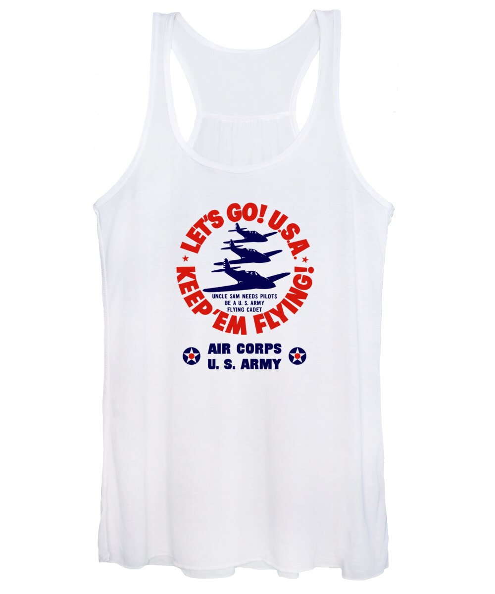 Air Corps Women's Tank Top featuring the painting US Army Air Corps - WW2 by War Is Hell Store