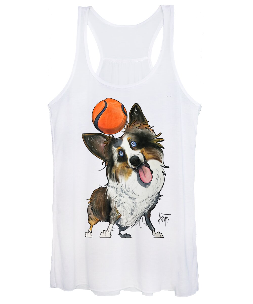 Pet Portraits Women's Tank Top featuring the drawing Vannostrand Wizard by Canine Caricatures By John LaFree