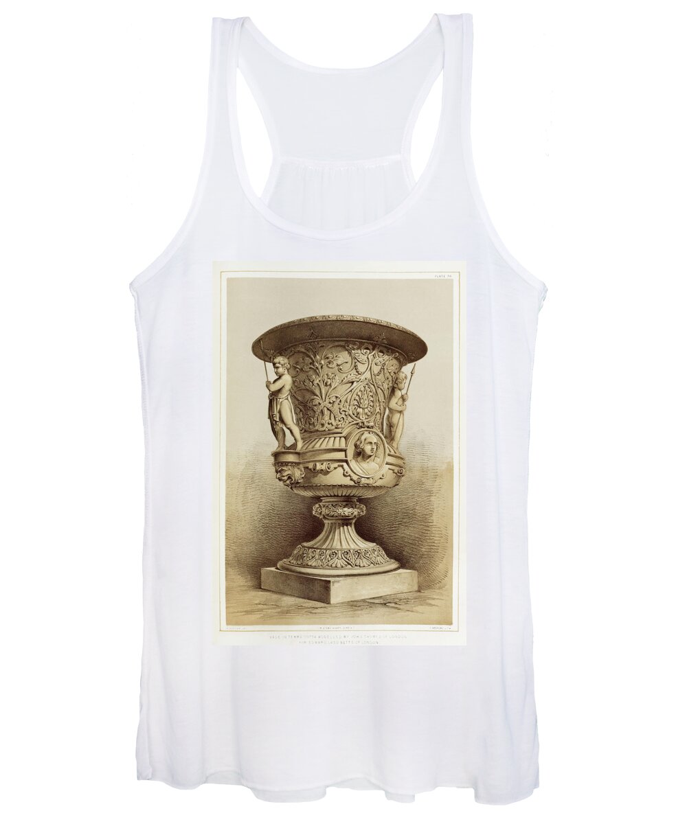 1900s Women's Tank Top featuring the painting Vase in terra cotta from the Industrial arts of the Nineteenth Century by Vincent Monozlay