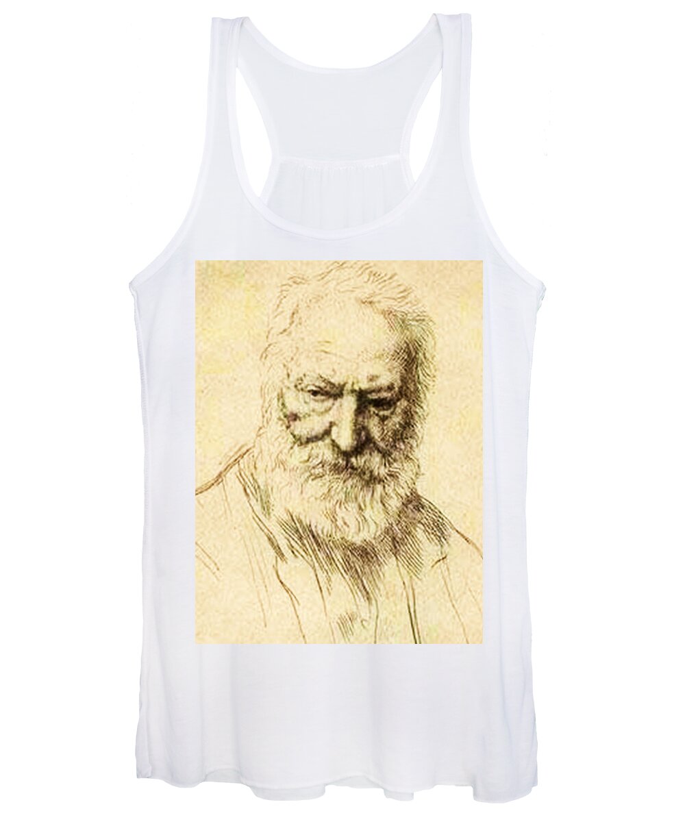 Victor Hugo Women's Tank Top featuring the digital art Victor Hugo by Asok Mukhopadhyay